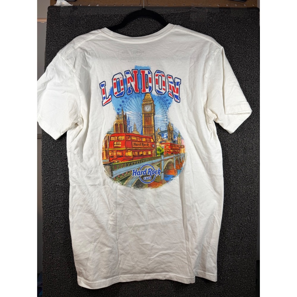 Hard Rock Cafe T-Shirt Mens Medium White London Graphic Souvenir Tee